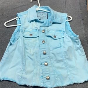 Faded jean vest